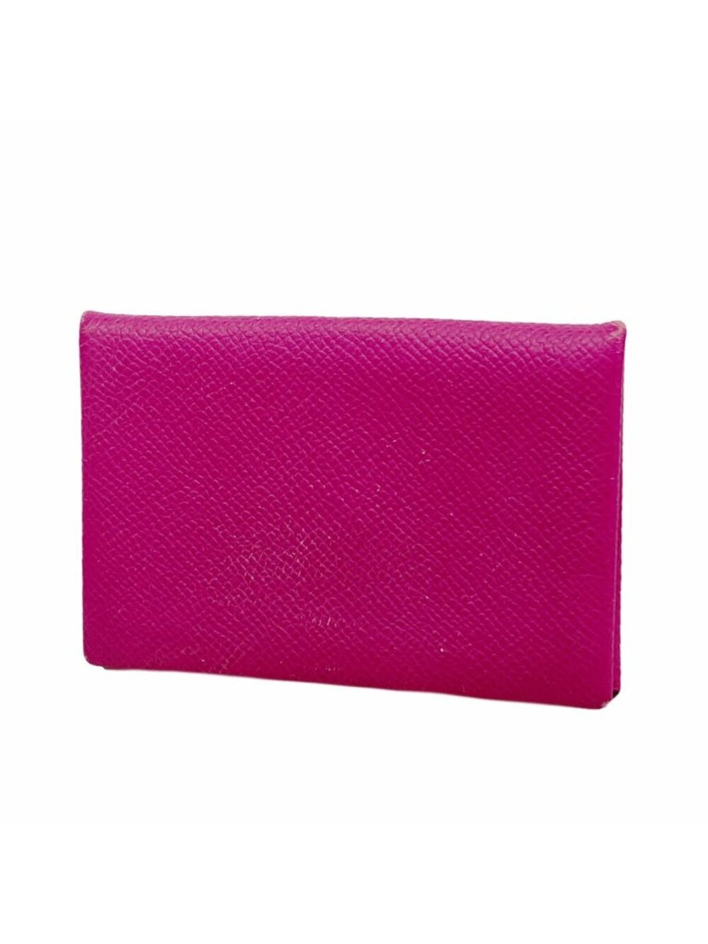 Hermes Card Case Calvi Veau Epsom Rose Purple Silver